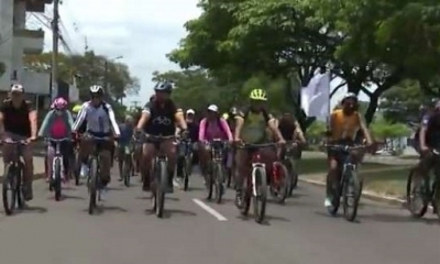 Los ciclista se sumaron al paro nacional. 