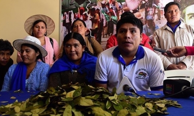 El representante de las Seis Federaciones del Trópico de Cochabamba, Leonardo Loza