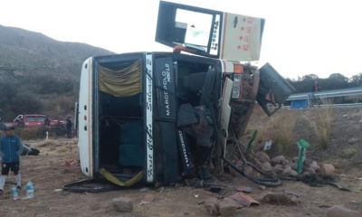 Así quedó el bus/Foto. RRSS