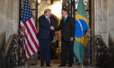 Los presidentes Donald Trump, de EEUU, y Jair Bolsonaro, de Brasil, durante su encuentro. | AFP