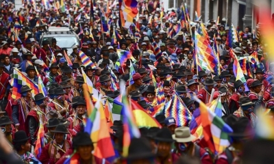 Cocaleros del Trópico, en una marcha