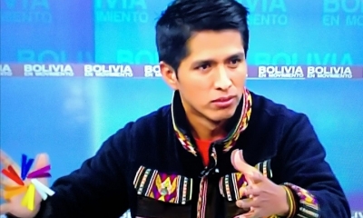 El candidato a segundo senador del MAS-IPSP por Cochabamba, Andrónico Rodríguez