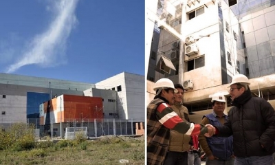Las autoridades inspeccionaron la construcción del hospital/Foto.RRSS