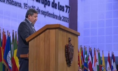 El vicepresidente David Choquehuanca en la Cumbre del G77 + China. | ABI.