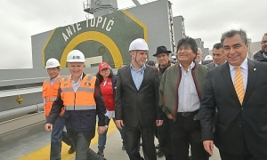 El presidente Evo Morales llegó el sábado por la mañana al puerto peruano de Ilo