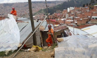 La pared estaba humedecida, cuando ocurrió la tragedia/Foto. RRSS