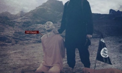 El movimiento terrorista islámico publicó una imagen en la que el delantero brasileño aparece como rehén/Foto. RRSS