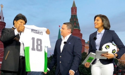 El presidente Evo Morales en una charla con RT. Foto: RT