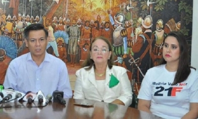 Suárez (dcha.) recibió el apoyo del Comité Cívico pro Santa Cruz. Foto: Comité Cívico