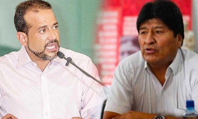 Luis Fernando Camacho y Evo Morales. Foto de archivo