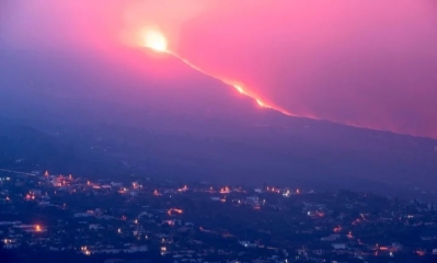 El volcán de La Palma, en España. Foto: EFE