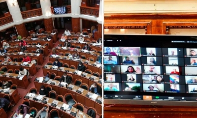 La sesión se desarrolló de manera presencial y virtual. Fotos: Prensa Diputados.
