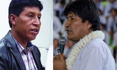 Senador de UD Edwin Rodríguez y Evo Morales/Foto. Producción Kandire