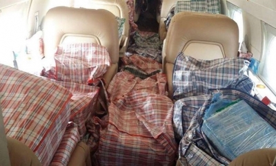 La droga se transportó en estos bolsones 