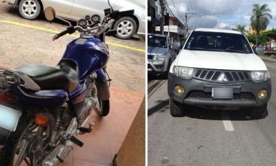 Una motocicleta y una vagoneta que se encuentran entre los 54 vehículos 