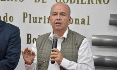 El exministro Arturo Murillo en una pasada conferencia de prensa