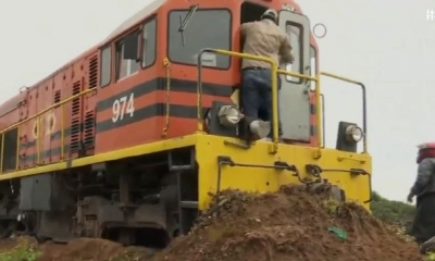 El tren de Ferroviaria Oriental que se descarriló este sábado.