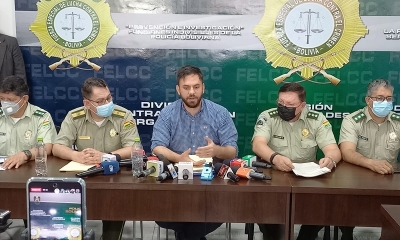 Ministro de Gobierno, Eduardo del Castillo en conferencia de prensa