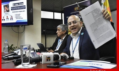 El ministro de Obras Públicas, Iván Arias y Elio Montes (der.). | Archivo. | APG