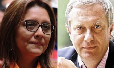 Ministra de Comunicación, Gisela López y candidato presidencial chileno José Antonio Kast . 
