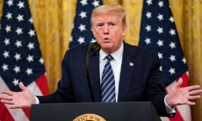 Donald Trump durante su conferencia de este jueves sobre el coronavirus en la Casa Blanca. | Fuente: EFE 
