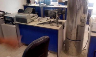 Las oficinas del SIN después de la protesta. 