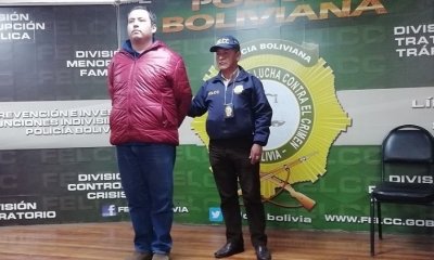 La División Economica Financiera de la FELCC de La Paz presenta a un mexicano implicado en un hecho delictivo. Foto: ABI