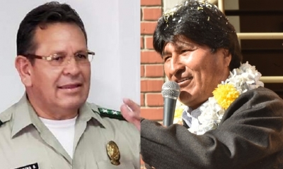 Gonzalo Medina y Evo Morales/Foto. Kandire