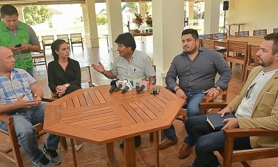 El presidente Evo Morales se reune con jóvenes empresarios cruceños en instalaciones de Casa de Campo en la ciudad de Santa Cruz