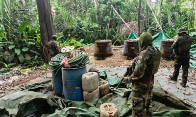 Felcn destruye 25 fábricas de droga en zonas inaccesibles del Trópico.