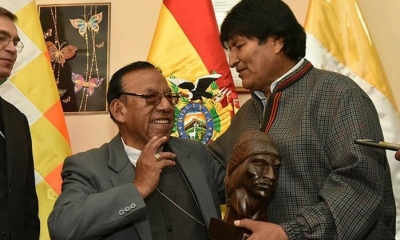 Cardenal Toribio Ticona y el Presidente Evo Morales. Foto: Internet