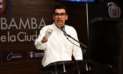 El alcalde Leyes, en conferencia de prensa antes de la pandemia. / Foto: Archivo