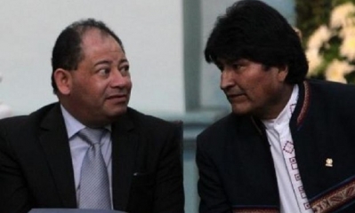 Carlos Romero y el expresidente de Bolivia, Evo Morales