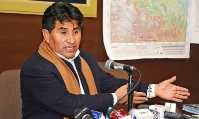 El ministro de Desarrollo, César Cocarico.