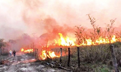 Un incendio incontrolable en el municipio de San Matías, en la Chiquitanía. | Foto archivo | EL DEBER