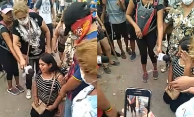 Así hicieron pedir perdón a una señora en Santa Cruz/Foto. Captura de pantalla