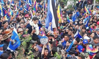 El candidato a la presidencia por el Movimiento al Socialismo (MAS), Luis Arce