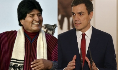 Evo Morales y Pedro Sánchez/Foto. Kandire