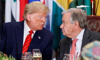 El presidente de Estados Unidos, Donald Trump, junto al secretario General de las Naciones Unidas, Antonio Guterres. | EFE