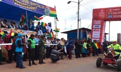 Ya llego el Dakar, estamos aquí con las culturas vivas, con música indígena originaria, con las autoridades originarias, estamos respirando cultura.