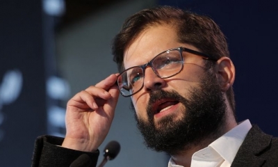 El presidente electo de Chile, Gabriel Boric, durante la ceremonia de clausura del Encuentro Empresarial Nacional (ENADE)