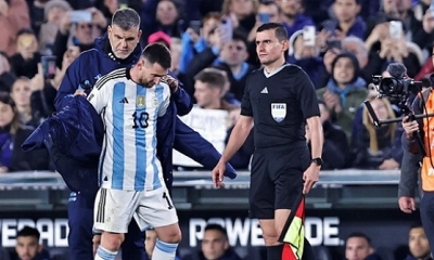Messi, fue reemplazado a tres minutos del final.