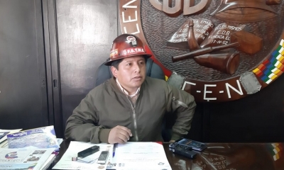 El ejecutivo de la Central Obrera Boliviana (COB), Juan Carlos Huarachi