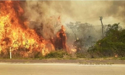 images de los incendio en Santa Cruz 