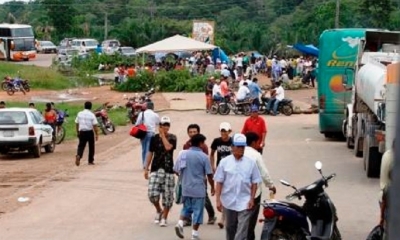 La ruta internacional está bloqueada/Foto. Archivo
