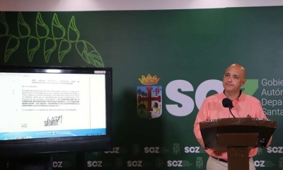 En conferencia de prensa, Édgar Landívar