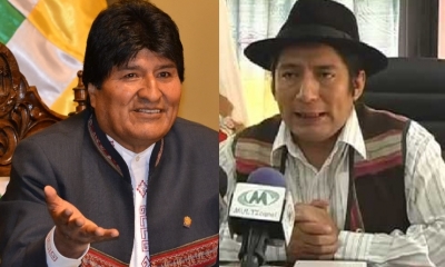 Evo Morales y Salvador Quispe/Foto. Kandire