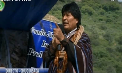 El Jefe de Estado hizo esas declaraciones durante la entrega de la represa Nogales y el sistema de riego en Chuquisaca