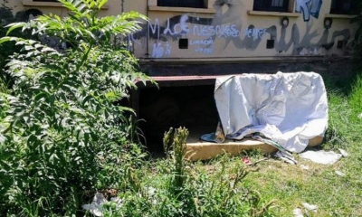 Espacio donde duerme un indigente