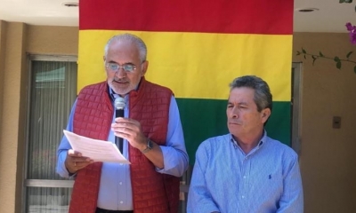 El candidato Carlos Mesa y su compañero de fórmula Gustavo Pedraza. | CC